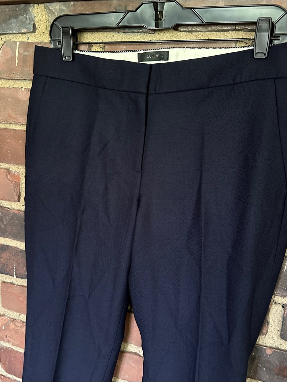 J. Crew Campbell Pants Navy B0703 Wool Blend Sz 6 (32 X 27) -mid rise / unlined
